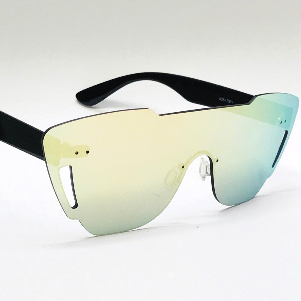 Shield Sunglasses Mirrored Lens Fashion Futuristic Visor Sun Glasses